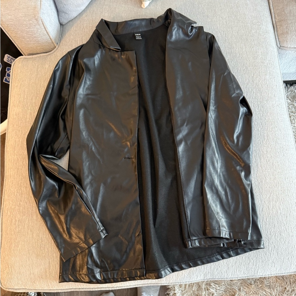Women’s Black Faux Leather blazer